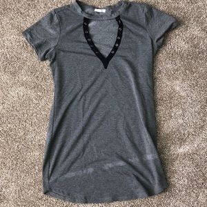 GREY T-SHIRT DRESS